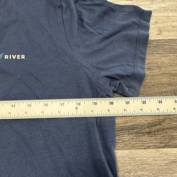 Marine Layer T-Shirt Turn River Capital Blue Mens L Crewneck Lightweight USA - Picture 4 of 9